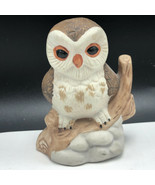 VINTAGE OWL FIGURINE porcelain bird miniature statue sculpture spot brea... - $16.93