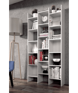 Cadiz White Gloss Triple Bookcase - Suitable for Any Room - £208.40 GBP