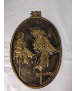 Placca Da Parete Giapponese In Ottone Massiccio Vintage A Forma Ovale 8&quot;... - $670.24 MXN