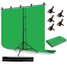 Green Screen Backdrop with Stand kit,YELANGU 6.5X5ft Portable Photograph... - £52.55 GBP