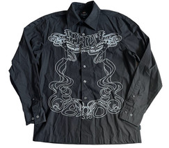 Vintage Paul Smith Men’s Button Up Shirt Sz M Black Embroidered Sirens Y2K Rare - £36.96 GBP