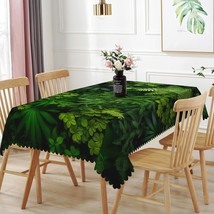 70X120Inches Tropical Green Leaves Tablecloth Jungle Safari Plants Decorative Ta - $64.99