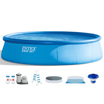 Intex 18&#39; x 48&quot; Inflatable Above Ground Swimming Pool with 7&quot; Chlorine D... - £448.01 GBP