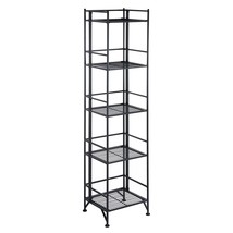 Xtra Storage 5 Tier Folding Metal Shelf, Black - £100.64 GBP