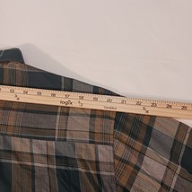 Puritan Button Up Long Sleeve Men's Plaid Green Shirt Spread Collar Size Large image 11