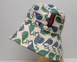 Bungalow 360 Whale Logo All Over Print Sun Bucket Hat Blue Green White - $19.79