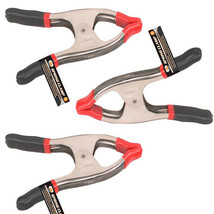 3Pc 6&quot; Metal Spring Clamps Rubber Tips Tool Large Clips Lot Steel Heavy ... - £28.03 GBP