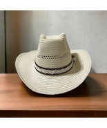 Cowboy Hat Open Weave Polypropylene Stiff Woven 7-5/8 (61) XL Natural Ta... - £18.09 GBP