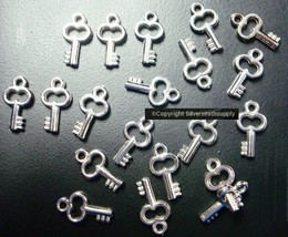 20 KEY charms earrings pendants bracelet charms silver color acrylic 17mm CFP154 - £2.33 GBP
