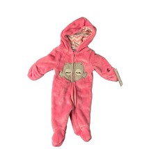 Wee Play Girls Infant Baby 3 Months 1 Piece Bodysuit Fleece Pink With Ow... - $12.86