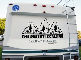 The Desert is Calling Vinyl Decal V3 - Cactus RV Travel Trailer Graphics Scene - - £7.10 GBP+
