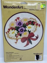 WONDERART 7” HOOP Stitchery Kit DAISY NOSEGAY #5917 Wool Yarn With Hoop ... - £11.18 GBP