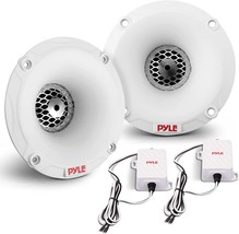 Marine Tweeter Speaker System, One Pair 1&quot; Pei White Dome Tweeters With Horn - £41.63 GBP