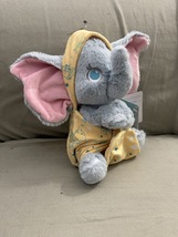 Disney Parks Baby Dumbo the Elephant in a Hoodie Pouch Blanket Plush Doll NEW - £39.79 GBP
