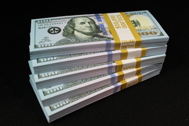 Full Print Realistic Prop Money New 10,000 Dollar Bills Cash Fake Movie Replica  - £9.02 GBP