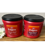 Lot of 2 Empty Folgers Plastic Coffee Cans 25.9 oz Storage Containers w/... - $12.36 CAD