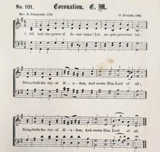 1883 Gospel Hymn Coronation Sheet Music Victorian Church Religious ADBN1ggg - $14.99