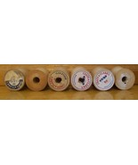 6 Vintage Wooden Spools, Small Empty Sewing Coats &amp; Clark&#39;s O.N.T. Craft... - €5,60 EUR