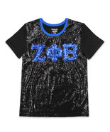 Zeta Phi Beta Sorority Black Short Sleeve Sequin T-Shirt IN TIME FOR Bou... - $801.17 MXN