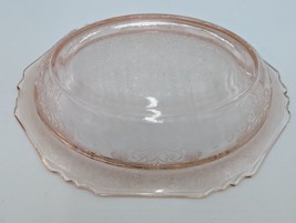 Hazel Atlas Pink Florentine #1 Oval Vegetable Bowl  With Lid Depression Glass image 8