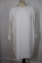 NWT Anthropologie Let Me Be M White Sequin Bead Shift Mini Dress - £89.58 GBP