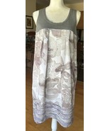 Simply Vera Vera Wang Floral Tunic Dress with Raw Edge Gray Top sz L - $21.82 CAD