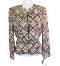 NWT Vtg Adrianna Papell Silk Jacket Sequin Evening Formal Animal Print Size 10 - £39.14 GBP