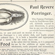 1895 Paul Revere Porringer Nestle&#39;s Food Victorian Aluminum Dish Advertisement - £15.34 GBP