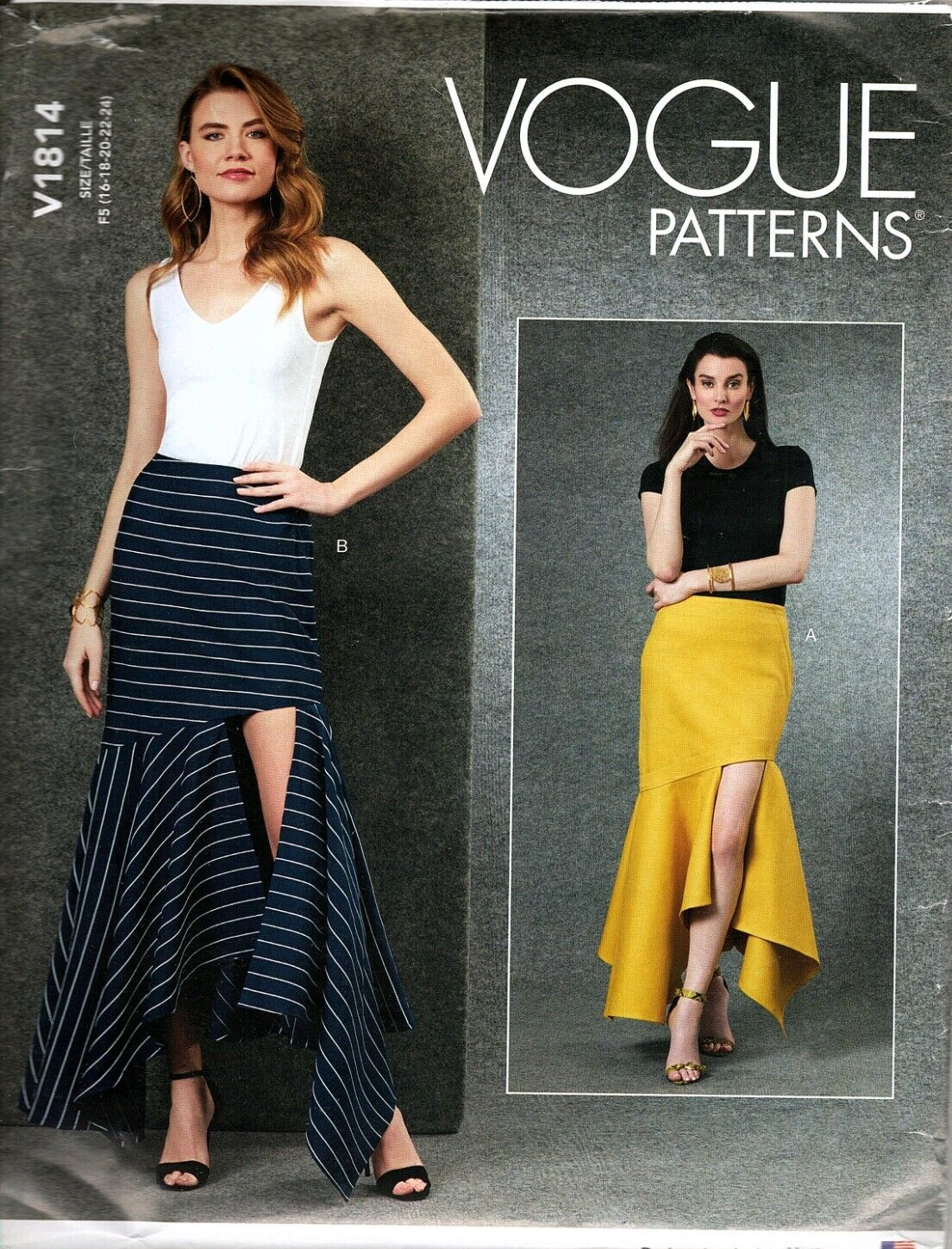 Vogue V1814 Misses Asymmetrical Skirt Size 16 to 24  Uncut Sewing Pattern 2021 - £15.77 GBP