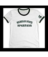 NWT Womens BLUE 84 S/S Michigan State MSU Spartans White/Green T-Shirt Sz Large