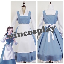 Beauty And The Beast Princess Belle Maid Dress Cosplay Costume Uniform O... - £59.80 GBP
