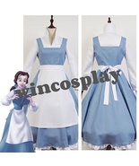 Beauty And The Beast Princess Belle Maid Dress Cosplay Costume Uniform O... - £59.78 GBP