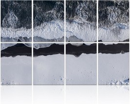 Art Acoustic Panels, 48&quot; X 32&quot; Sound Absorbing, Black Sand Beach Reynisfjara - £37.83 GBP