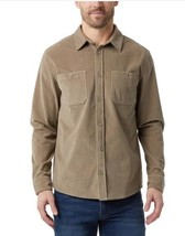 32 Degrees Mens Overshirt Tan Corduroy Pockets Long Sleeves Spread Colla... - $746.18 MXN