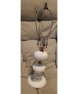 Vintage White Milk Glass Hobnail Table Lamp No Shade 14&quot; - $567.66 MXN