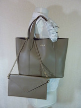 NWT Furla Daino Taupe Pebbled Leather Small Elle Tote Bag $248 - $228.00