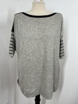J Crew Factory XS Gray Black Merino Wool Blend Drop Shoulder Sweater B9223 - £19.69 GBP