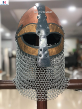 Medieval Viking Battle Ready Chain Mail Norman Helmet Vendel Era Hamlet Medieval - £213.30 GBP