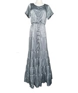 Joyfolie Mia Joy Tiered Boho Maxi Dress Flowy Vtg Inspired Hippie Gray S... - $69.29