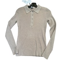 REISS Sienna Collared Knit Top in Camel Size Medium New with tags - £63.30 GBP