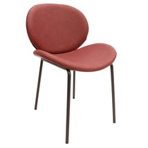 LeisureMod Servos Modern Side Chair with Upholstered Faux Leather Seat a... - $140.14