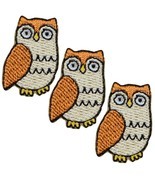 Mini Owl Applique Patch - Hoot Owl, Animal Badge 1" (3-Pack, Iron on) - £2.79 GBP