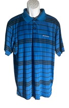 COLUMBIA Men&#39;s Short Sleeve Button Down Omni-Shade Polo Shirt Blue XL - $276.61 MXN
