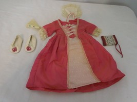 American Girl Elizabeth Meet Outfit Dress Cap Purse Shoes Gown Shoes Fan - £69.87 GBP