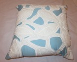 Diane Von Furstenberg Floral Applique Aqua Cream  deco pillow NWT - $47.95