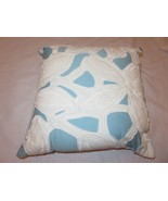 Diane Von Furstenberg Floral Applique Aqua Cream  deco pillow NWT - $65.29 CAD