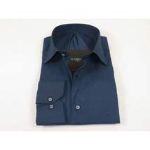 Men Shirt Hankie CASILA Turkey Cotton Blend Long Sleeves 502100-08 Navy Checker image 3