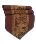 TIL010 Brown elephant table runner tablecloth tablerunner silk 200x30cm ... - $18.99