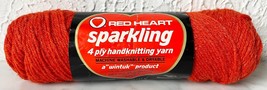Red Heart Sparkling 4 Ply Acrylic/Nylon Yarn Vintage 3.5 oz - 1 Skein Rust #123 - £6.72 GBP