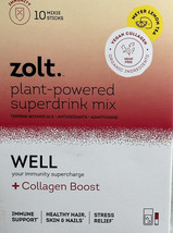 Zolt Plant-Powered Superdrink Mix Even Meyer Lemon Tea 10  packets-Vegan - £9.83 GBP